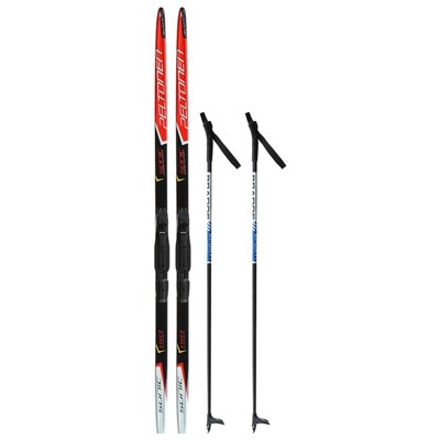 Комплект лыжный: пластиковые лыжи 150 см с насечкой, стеклопластиковые палки 110 см, крепления SNS «БРЕНД ЦСТ Step», цвета микс