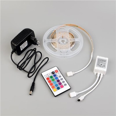 Комплект светодиодной ленты Volpe, 12В, SMD5050, 3 м, IP20, с аксесс., пульт, 30 LED/м, RGB