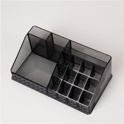 Органайзер для хранения, 16 секций, 13 × 21,5 × 8 см, цвет чёрный