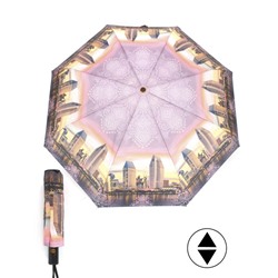 Зонт женский ТриСлона-880/L 3880,  R=55см,  суперавт;  8спиц,  3слож,  розовый/желтый  (город)  250129
