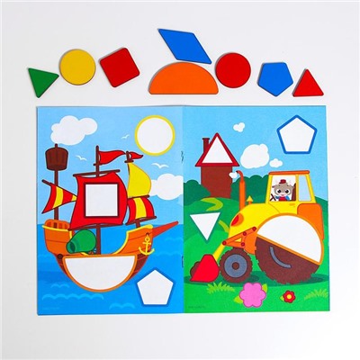 Мозаика для детей по шаблону «Транспорт»