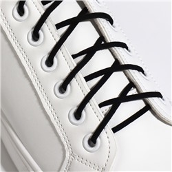 Шнурки для обуви, пара, плоские, 3 мм, 110 см, цвет чёрный