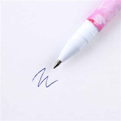Ручка пластик с колпачком софт-тач «Самой нежной», синяя паста, 0,7 мм