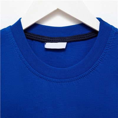 Комплект для мальчика (футболка, брюки), цвет синий/чёрный МИКС, рост 104-110 см