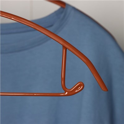 Вешалка-плечики антискользящая Доляна, 4 шт, 42×20 см, металл с ПВХ покрытием, цвет бронзовый