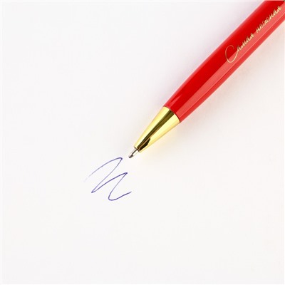 Ручка в футляре "С 8 Марта", металл, 1.0 мм, синяя паста