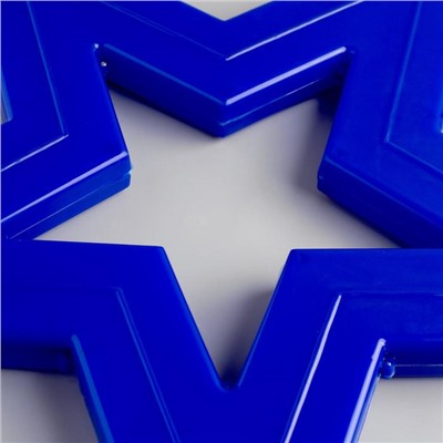 Фигура уличная "Звезда синяя", 56х56х4 см, пластик, 220 В, 3 метра провод, фиксинг, СИНИЙ
