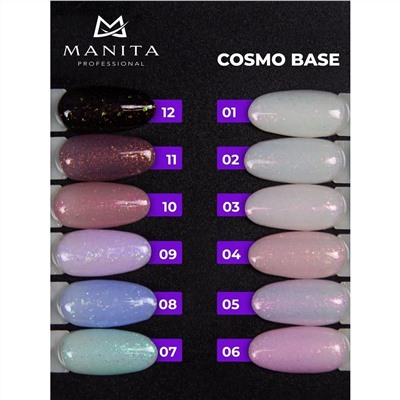 Manita Professional База для ногтей камуфлирующая с блестками №01 / Cosmo Base, 10 мл