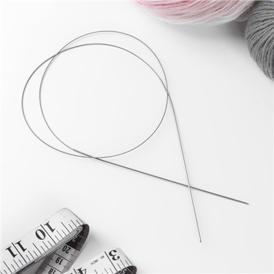 Спицы для вязания, круговые, с металлическим тросом, d = 1,2 мм, 80 см