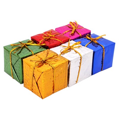 Елочное украшение "Подарочные коробки" (набор 12 шт., размер 2,5 см)