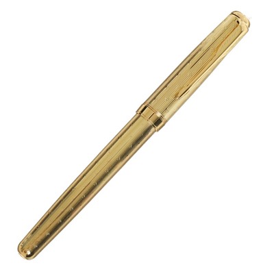 Ручка подарочная перьевая в кожзам футляре ПБ S, корпус золотистый