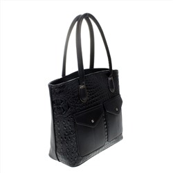 Стильная женская сумочка Florse_Elonge из эко-кожи черного цвета.
