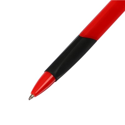 Ручка шариковая автоматическая 0,8мм, синяя, корпус МИКС треугольный