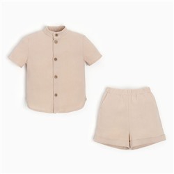 Комплект для мальчика (рубашка, шорты) MINAKU цвет бежевый, рост 74-80