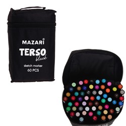Набор двусторонних маркеров для скетчинга Mazari Terso Black, 60 цветов