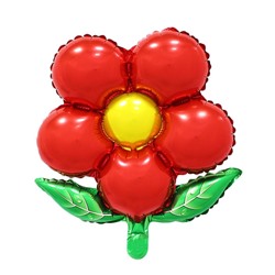 Шар фольгированный 20" "Цветок" с клапаном, цвет красный