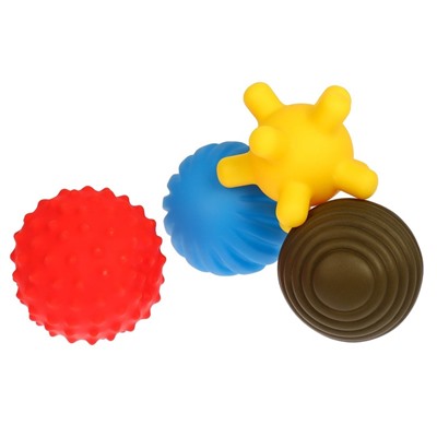 Подарочный набор развивающих мячиков «Леденец» 4 шт., новогодняя подарочная упаковка