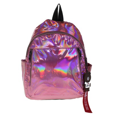 Силиконовый рюкзак Stroke цвета пурпурная пудра с перламутром с брелоком.