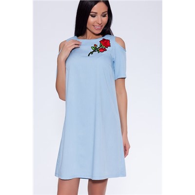 Платье 429 "Тенсел", нежно-голубой