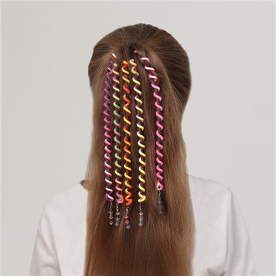 Декор для волос, спираль 1 шт, 25 см, цвет МИКС