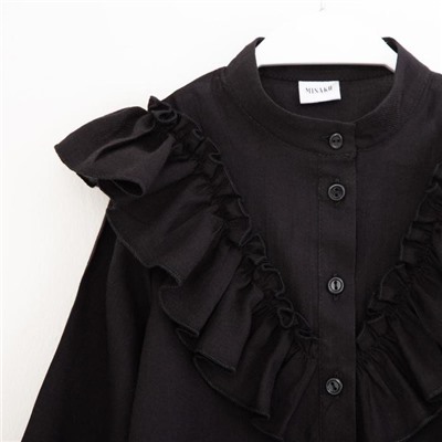 Рубашка для девочки MINAKU: Cotton collection, цвет чёрный, рост 104 см
