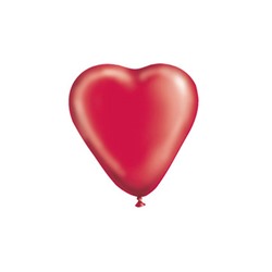 Шар латексный 10" «Сердце», кристалл, набор 50 шт., цвет красный