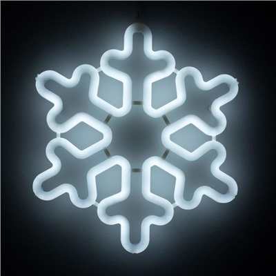 Фигура светодиодная "Снежинка" 30х30х2 см, фиксинг, 220 В, БЕЛЫЙ