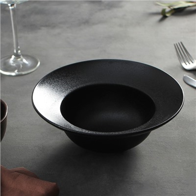 Тарелка фарфоровая для пасты Magistro Carbon, 19,5×19,5 см, цвет чёрный