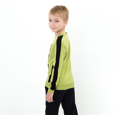 Свитшот для мальчика, цвет салатовый, рост 128 см
