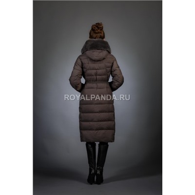 Женская куртка зимняя F9265 серо-коричневый натуральный мех