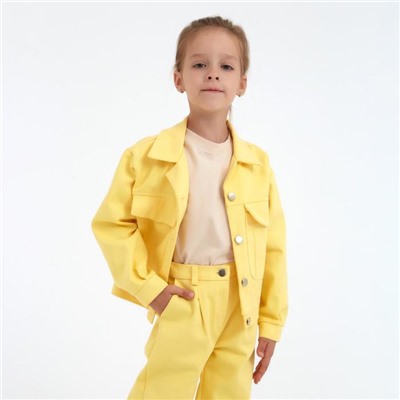 Жакет для девочки MINAKU: Casual collection KIDS, цвет лимонный, рост 110 см