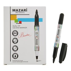 Mаркер Mazari Binatex для CD/DVD, 2.0 мм, чёрный, двусторонний