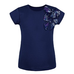 Синяя футболка (блузка) для девочки 798110-ДЛШ22