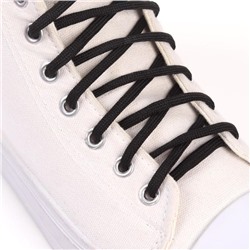 Шнурки для обуви, пара, круглые, d = 5 мм, 90 см, цвет чёрный