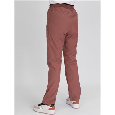 Утепленные спортивные брюки женские коричневого цвета 88149K