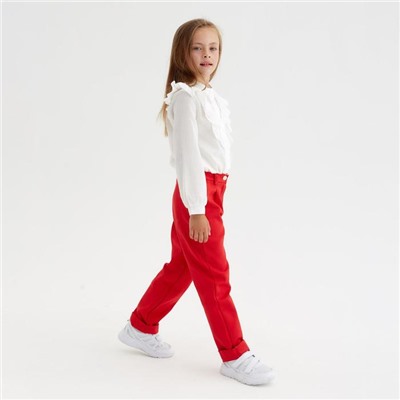 Брюки для девочки MINAKU: Casual collection KIDS, цвет красный, рост 110 см