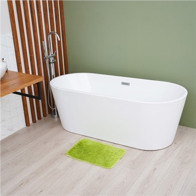 Коврик для ванной прямоугольный Доляна «Пушистик», 40×60 см, цвет зелёный