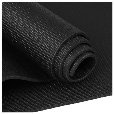 Коврик для йоги 173 × 61 × 0,5 см, цвет чёрный