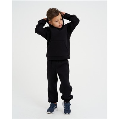 Костюм детский с начёсом (толстовка, брюки) KAFTAN "Basic line" р.28 (86-92), черный