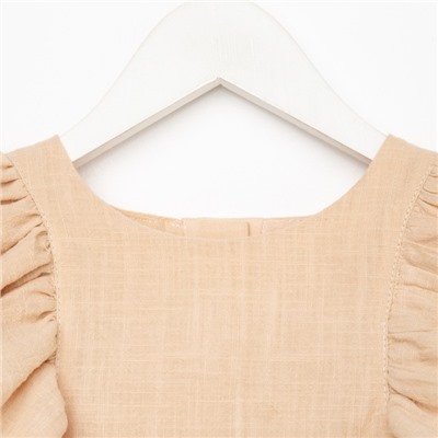 Платье для девочки MINAKU: Cotton Collection цвет светло-бежевый, рост 140
