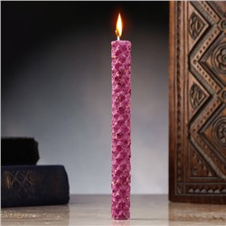 Свеча из вощины с розой "Энергия, гармония и блаженство", 13х1,7 см, 1 ч, фиолетовый