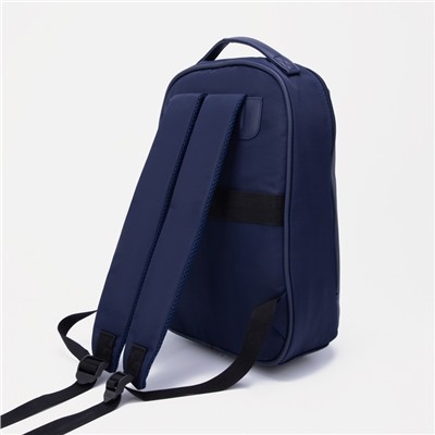 Рюкзак на молнии, крепление для чемодана, цвет синий