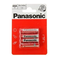 Батарейка солевая Panasonic Zinc Carbon, AAA, R03-4BL, 1.5В, блистер, 4 шт.