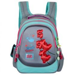 Школьный Рюкзак Across с красными цветами бирюзовый ACR19-CH550-5