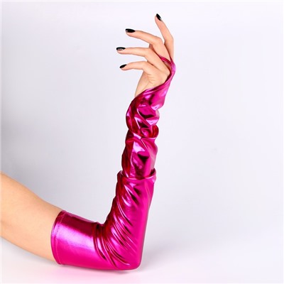 Карнавальный аксессуар перчатки-нарукавники, цвет фуксия