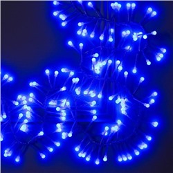 Гирлянда "Нить" уличная, УМС, мишура шарики 3 м, LED-288-220V фиксинг, нить прозрачная, свечение синее