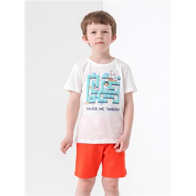 CSKB 90096-21-315 Комплект для мальчика (футболка, шорты),экрю