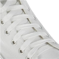Шнурки для обуви, пара, плоские, 8 мм, 120 ±10 см, цвет белый