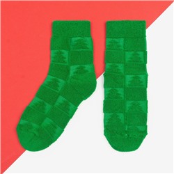 Носки детские махровые KAFTAN "Ёлочки", р-р 18-20 см, зеленый