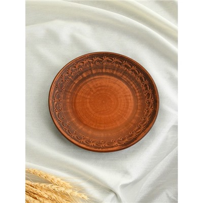 Тарелка "Тиана", декор, красная глина, 21 см